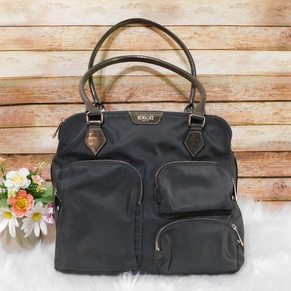 MZ Wallace Gray ELIZA Bedford Satchel Handbag Tote Purse